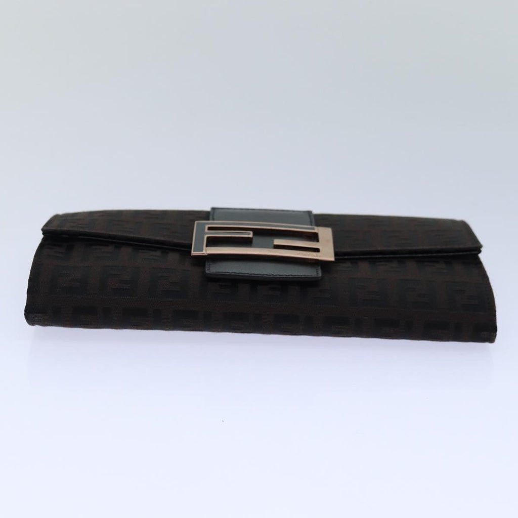 FENDI Zucchino Canvas Long Wallet Brownam6703
