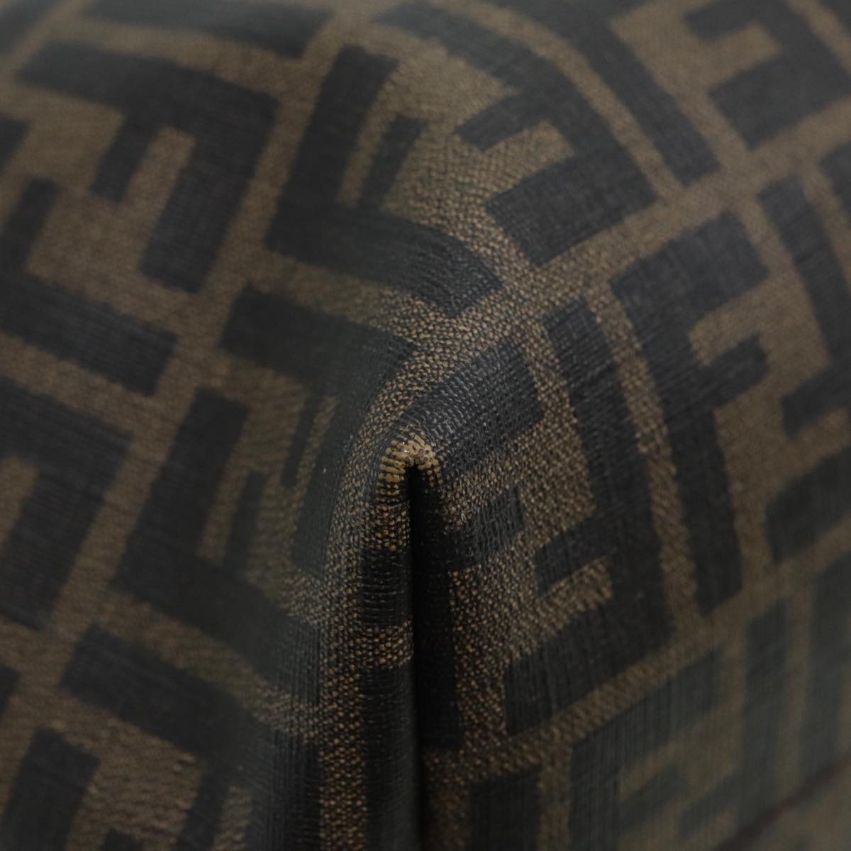 FENDI Zucca Canvas Tote Bag Brown Black goldam6727