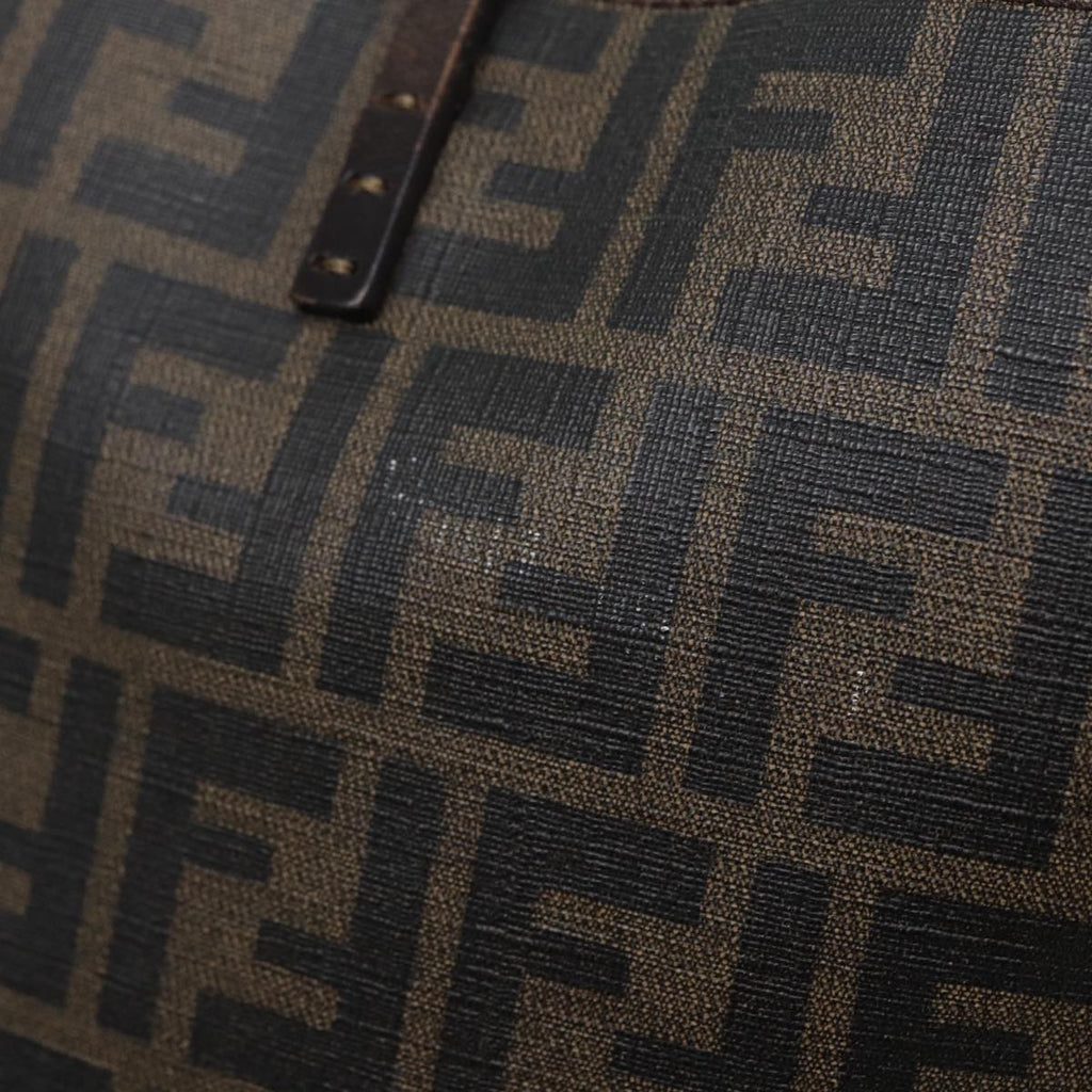 FENDI Zucca Canvas Tote Bag Brown Black goldam6727