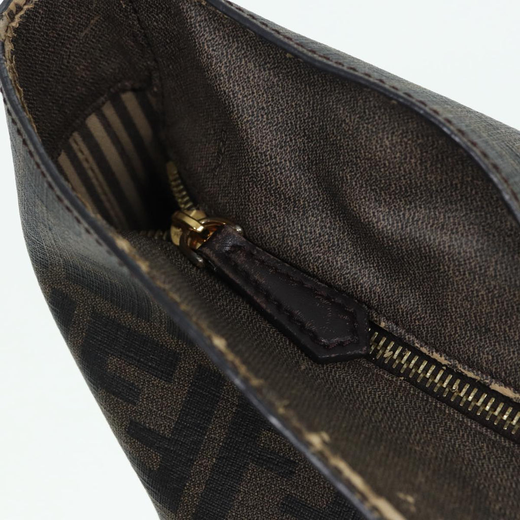 FENDI Zucca Canvas Tote Bag Brown Black goldam6727