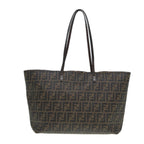 FENDI Zucca Canvas Tote Bag Brown Black goldam6727