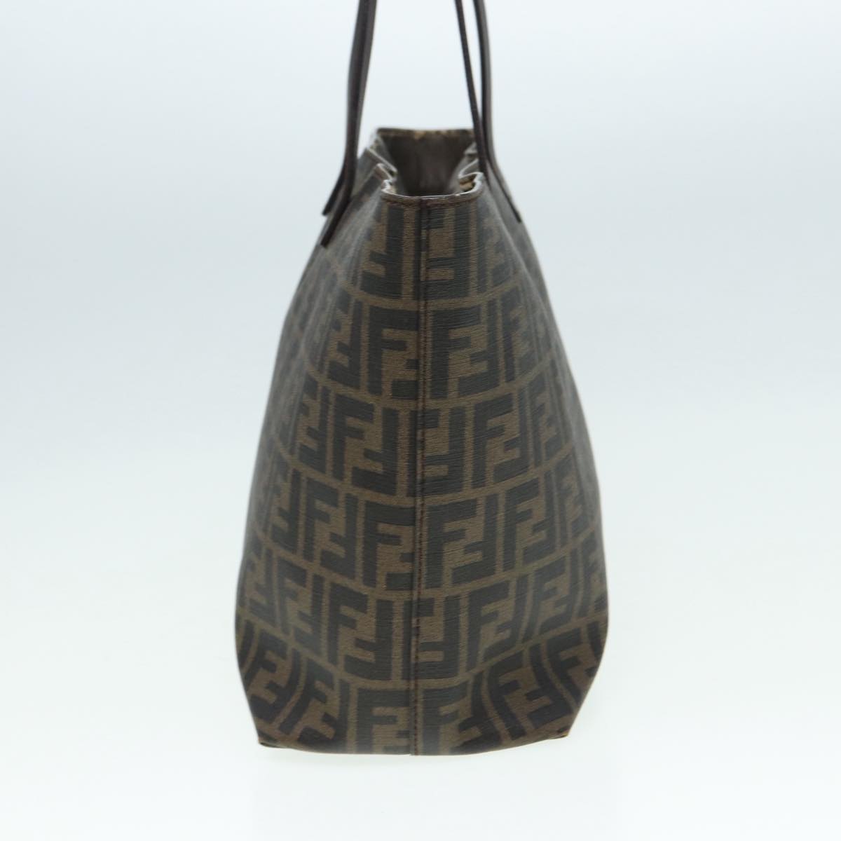 FENDI Zucca Canvas Tote Bag Brown Black goldam6727