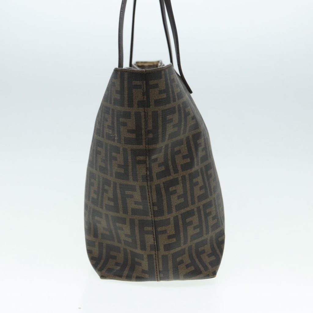 FENDI Zucca Canvas Tote Bag Brown Black goldam6727
