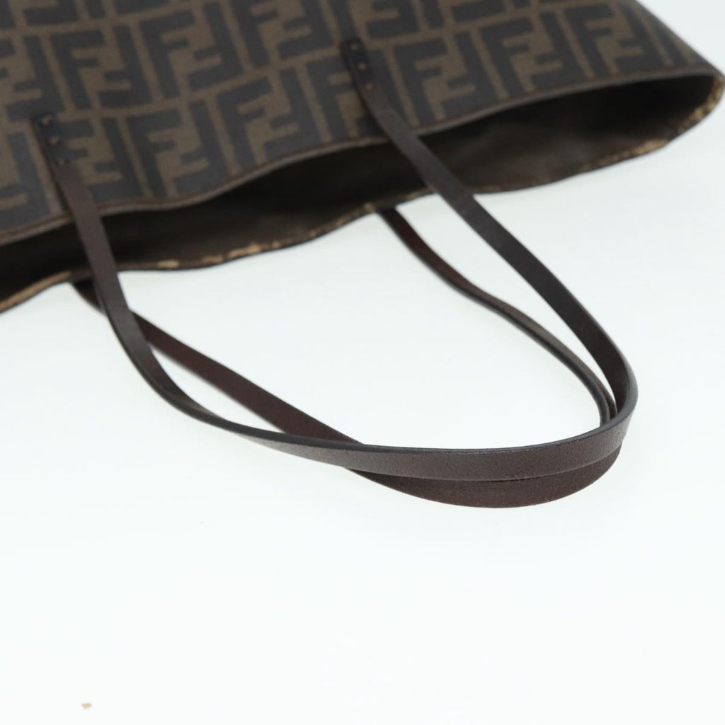 FENDI Zucca Canvas Tote Bag Brown Black goldam6727