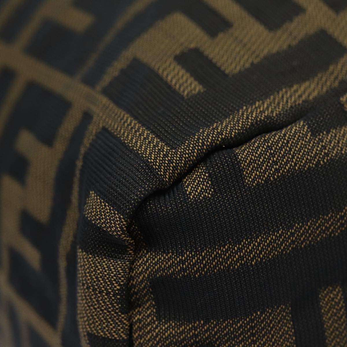 FENDI Zucca Canvas Hand Bag Brown Black Silveram6735