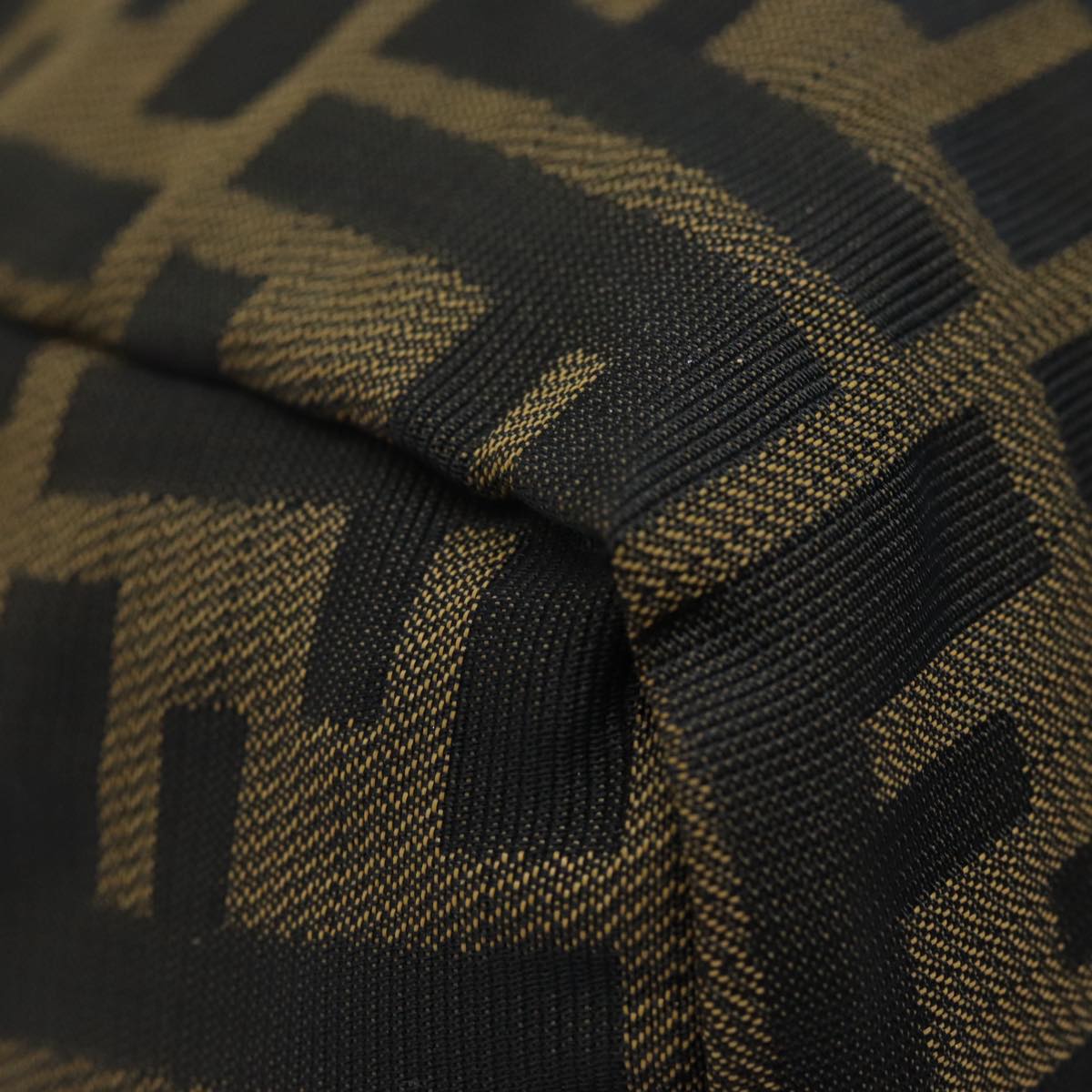 FENDI Zucca Canvas Hand Bag Brown Black Silveram6735