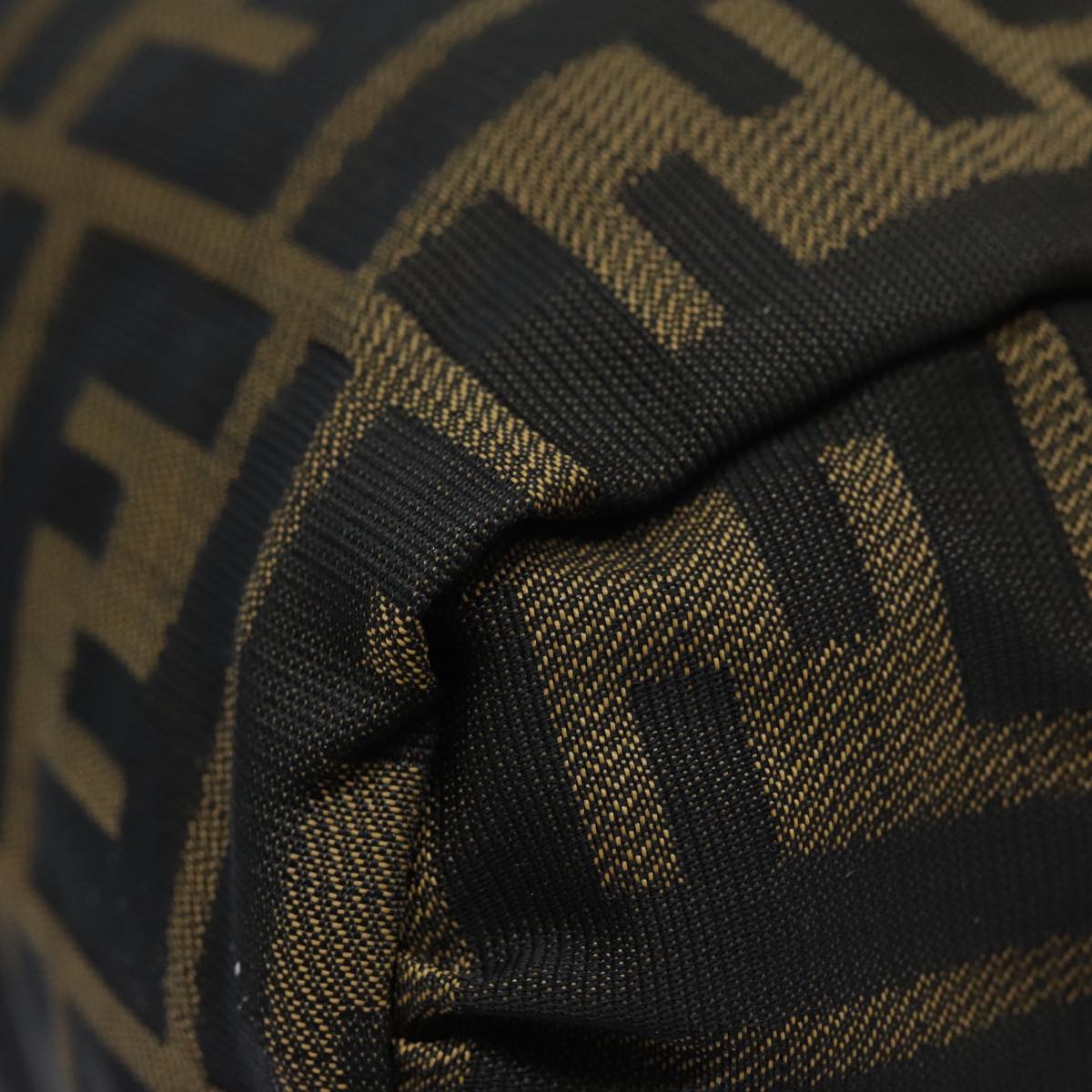 FENDI Zucca Canvas Hand Bag Brown Black Silveram6735