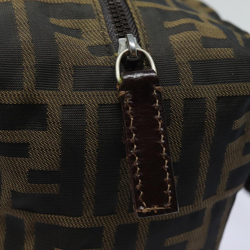 FENDI Zucca Canvas Hand Bag Brown Black Silveram6735