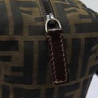 FENDI Zucca Canvas Hand Bag Brown Black Silveram6735