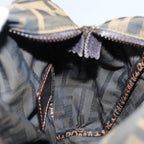 FENDI Zucca Canvas Hand Bag Brown Black Silveram6735