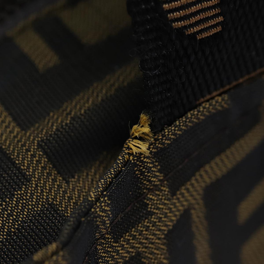 FENDI Zucca Canvas Hand Bag Brown Black Silveram6735