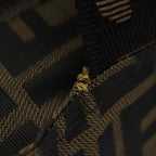 FENDI Zucca Canvas Hand Bag Brown Black Silveram6735