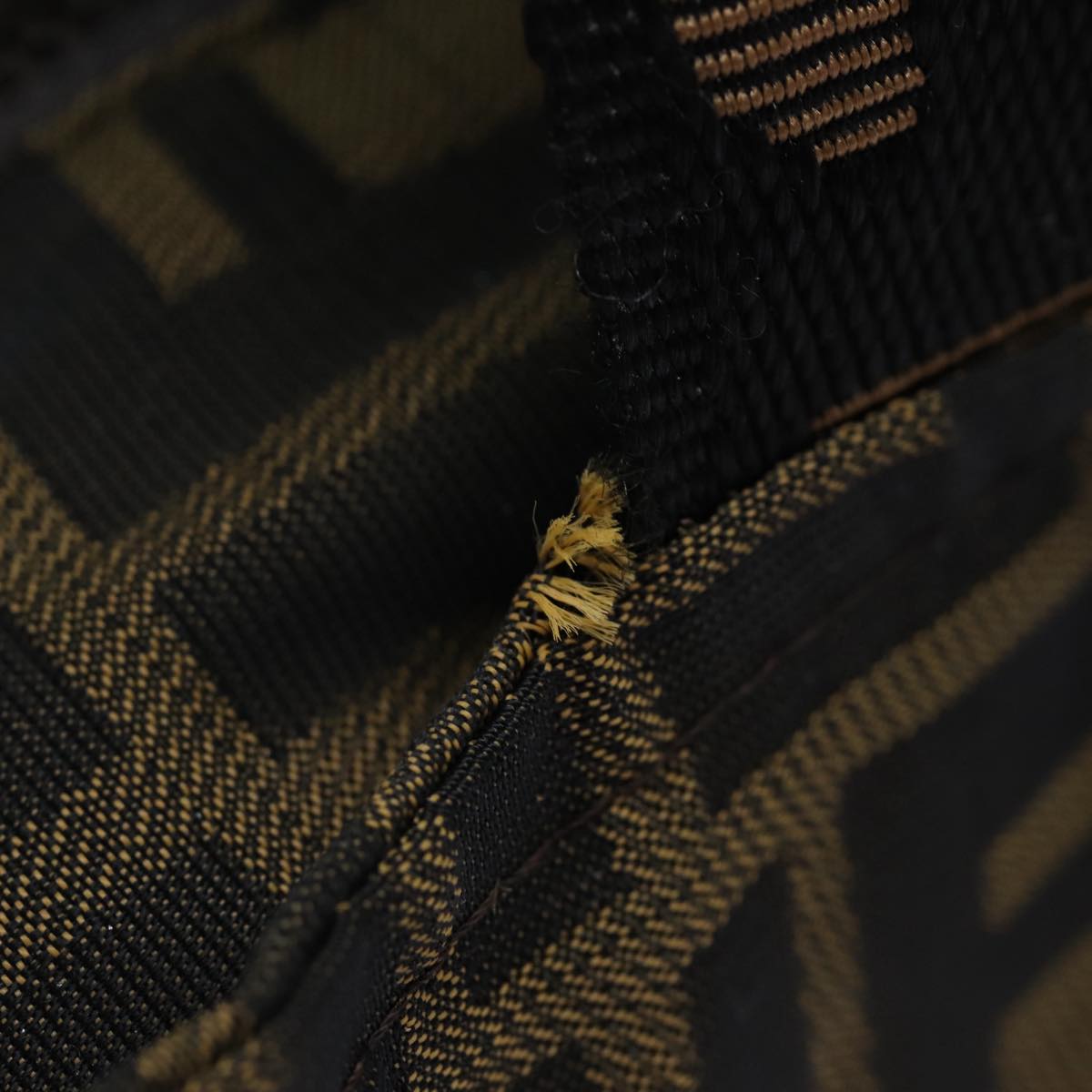 FENDI Zucca Canvas Hand Bag Brown Black Silveram6735