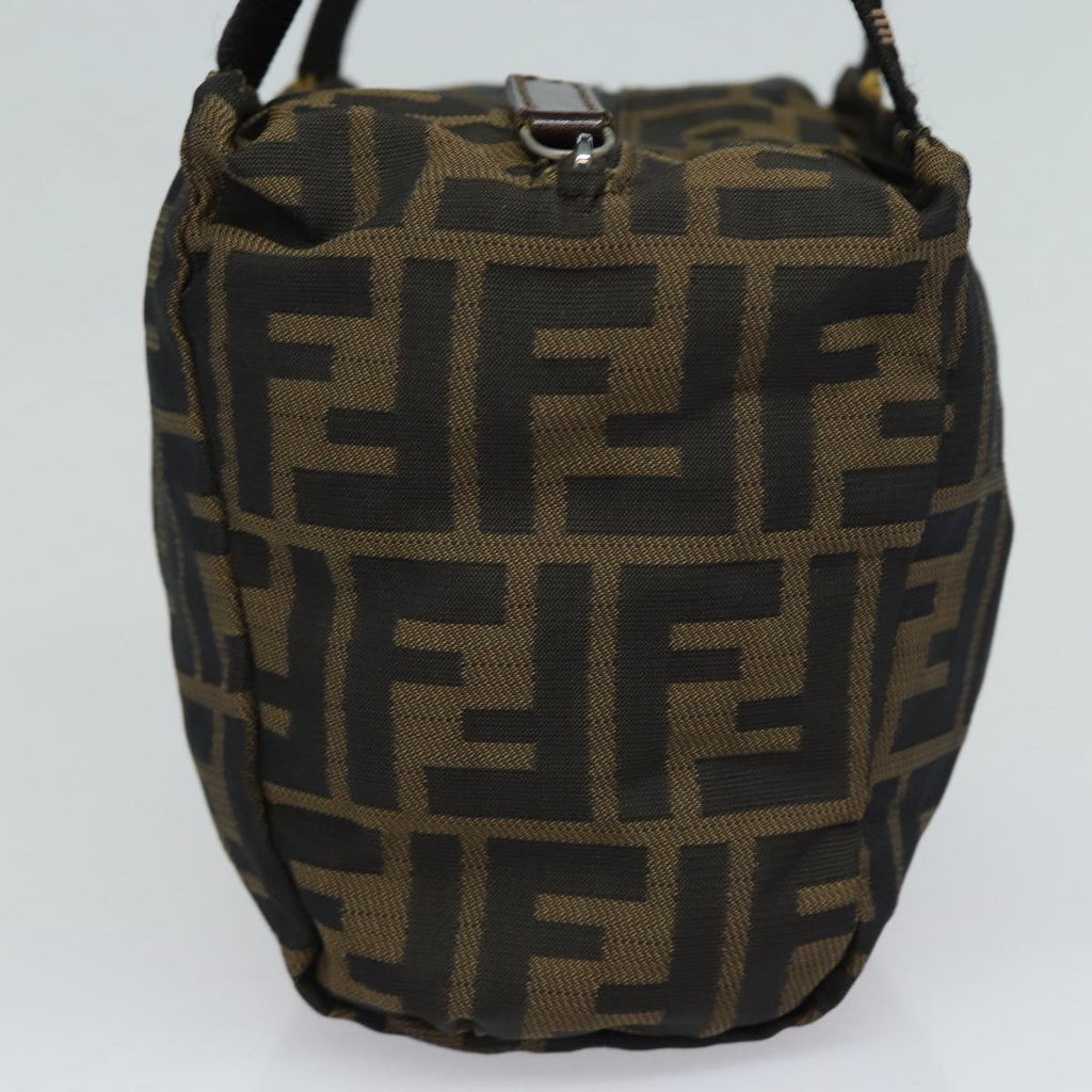 FENDI Zucca Canvas Hand Bag Brown Black Silveram6735