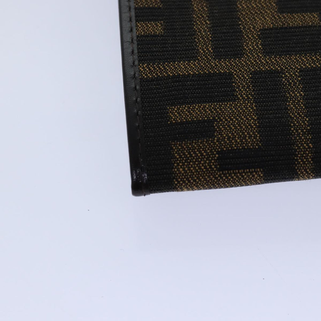 FENDI Zucca Canvas Long Wallet Black Brown Silveram6788