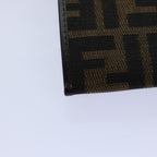 FENDI Zucca Canvas Long Wallet Black Brown Silveram6788