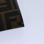 FENDI Zucca Canvas Long Wallet Black Brown Silveram6788