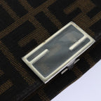 FENDI Zucca Canvas Long Wallet Black Brown Silveram6788