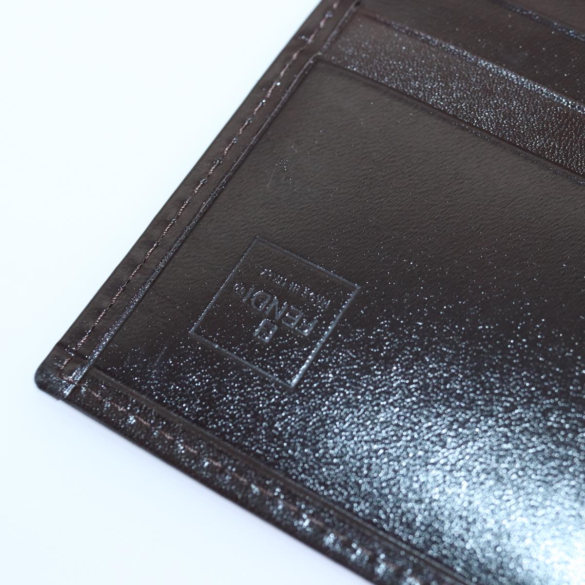 FENDI Zucca Canvas Long Wallet Black Brown Silveram6788
