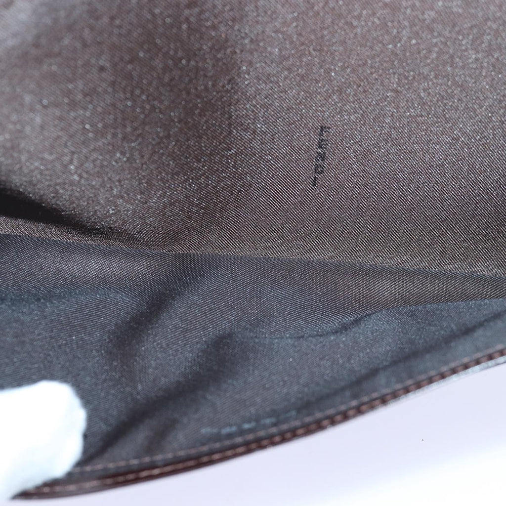 FENDI Zucca Canvas Long Wallet Black Brown Silveram6788