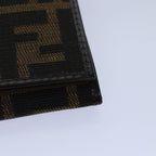 FENDI Zucca Canvas Long Wallet Black Brown Silveram6788