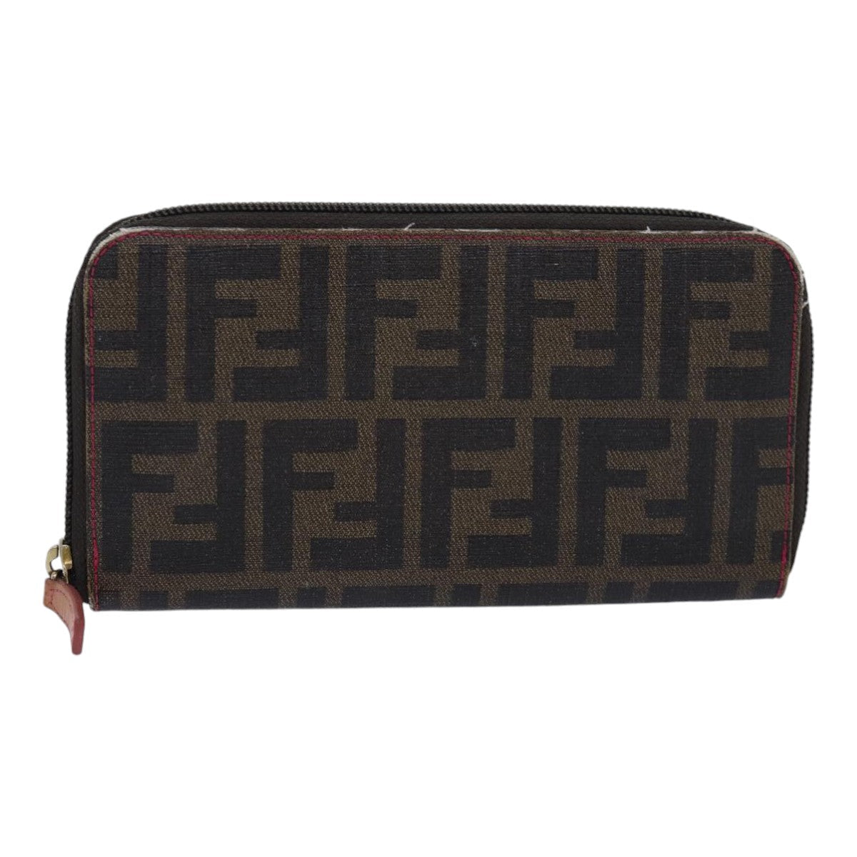 FENDI Zucca Canvas Long Wallet Black Brown goldam6791