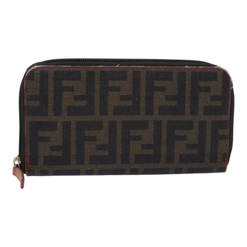 FENDI Zucca Canvas Long Wallet Black Brown goldam6791