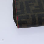 FENDI Zucca Canvas Long Wallet Black Brown goldam6791