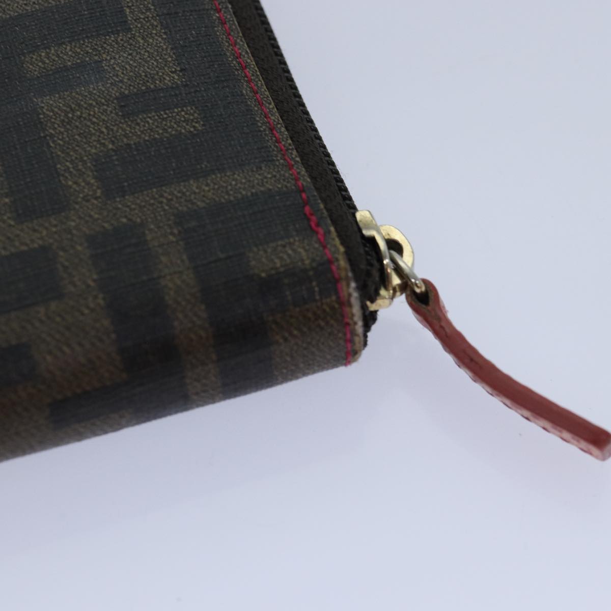 FENDI Zucca Canvas Long Wallet Black Brown goldam6791