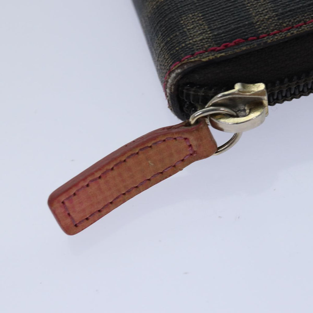 FENDI Zucca Canvas Long Wallet Black Brown goldam6791