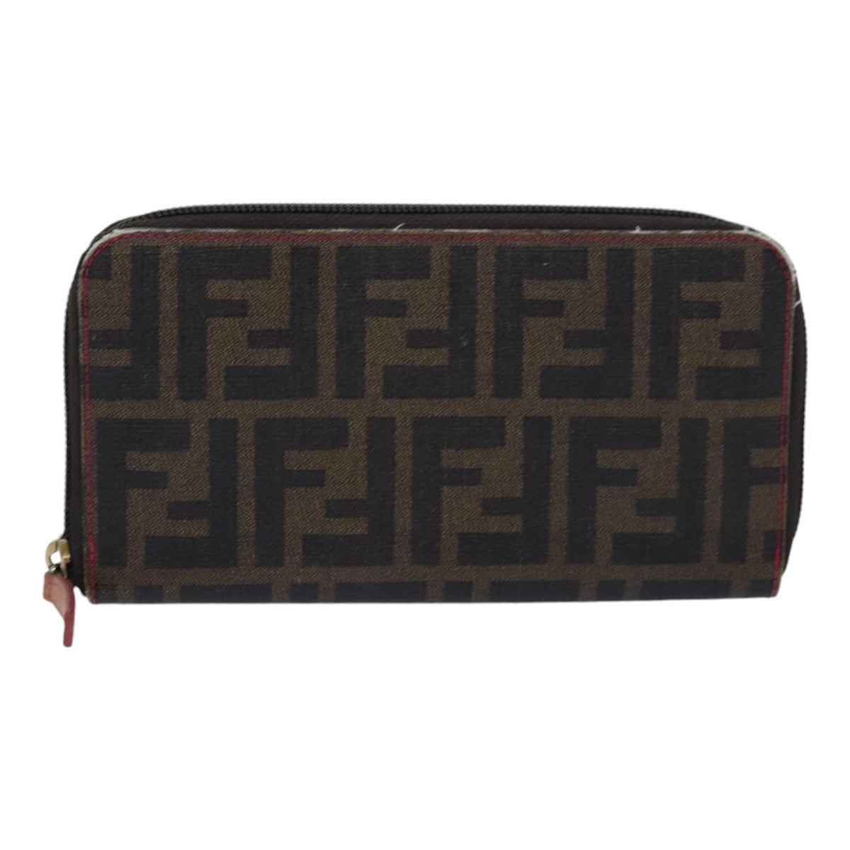 FENDI Zucca Canvas Long Wallet Black Brown goldam6791
