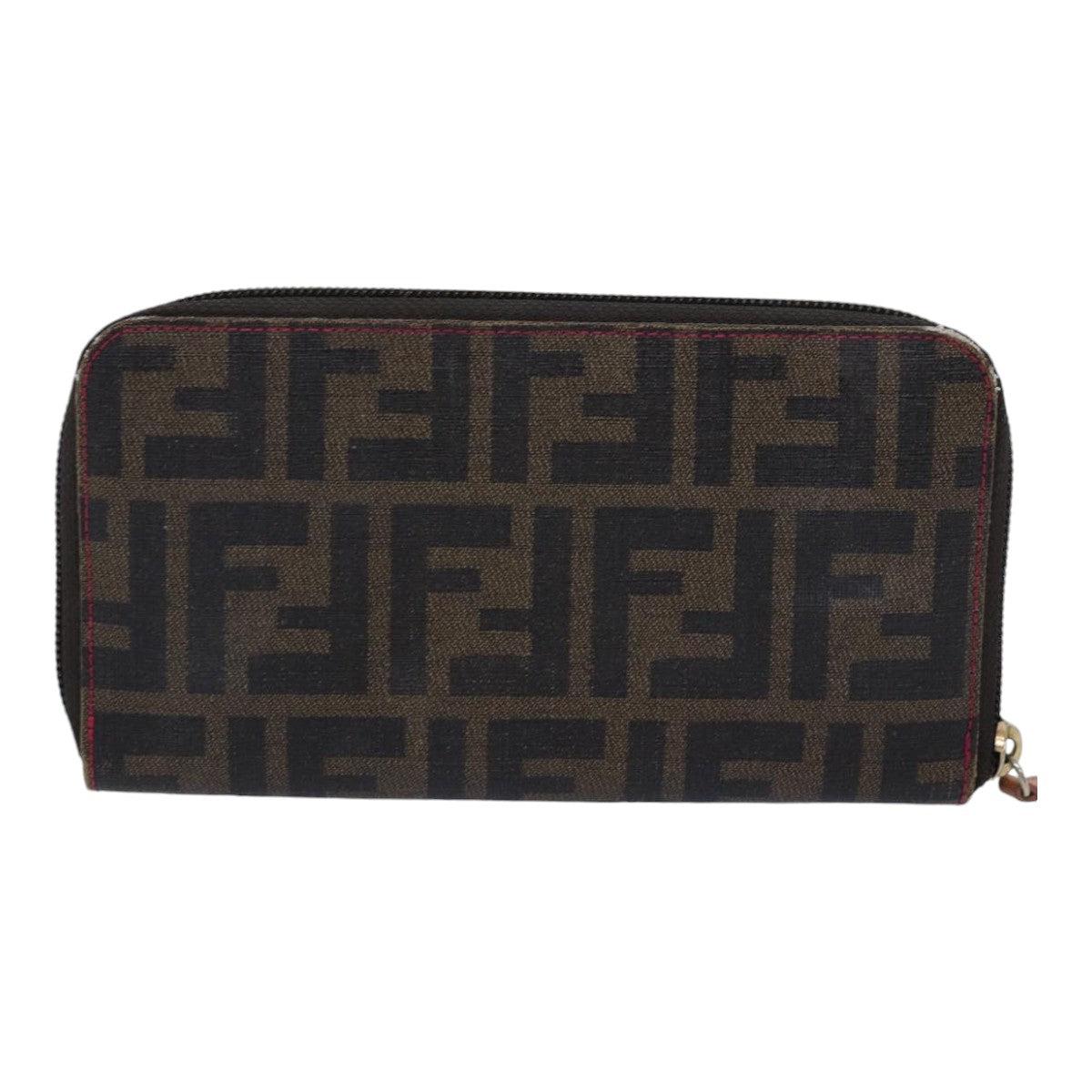 FENDI Zucca Canvas Long Wallet Black Brown goldam6791