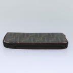 FENDI Zucca Canvas Long Wallet Black Brown goldam6791