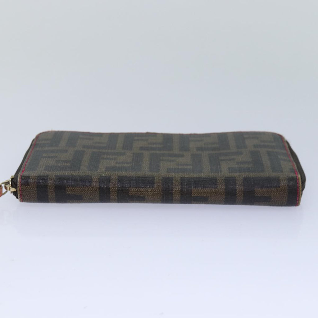 FENDI Zucca Canvas Long Wallet Black Brown goldam6791