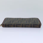 FENDI Zucca Canvas Long Wallet Black Brown goldam6791