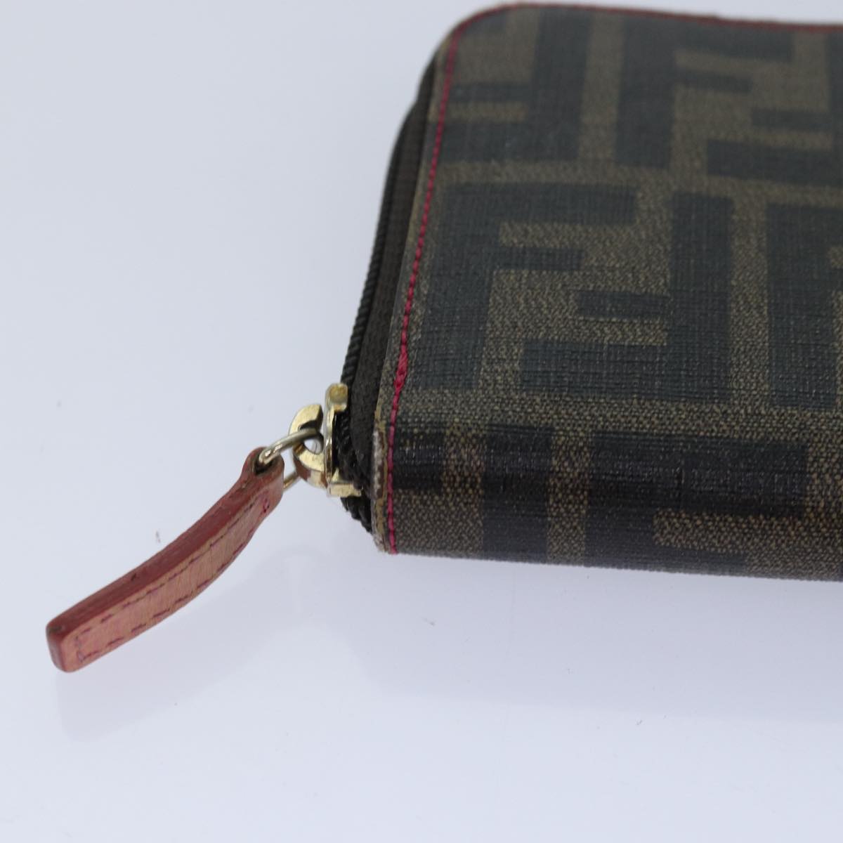 FENDI Zucca Canvas Long Wallet Black Brown goldam6791