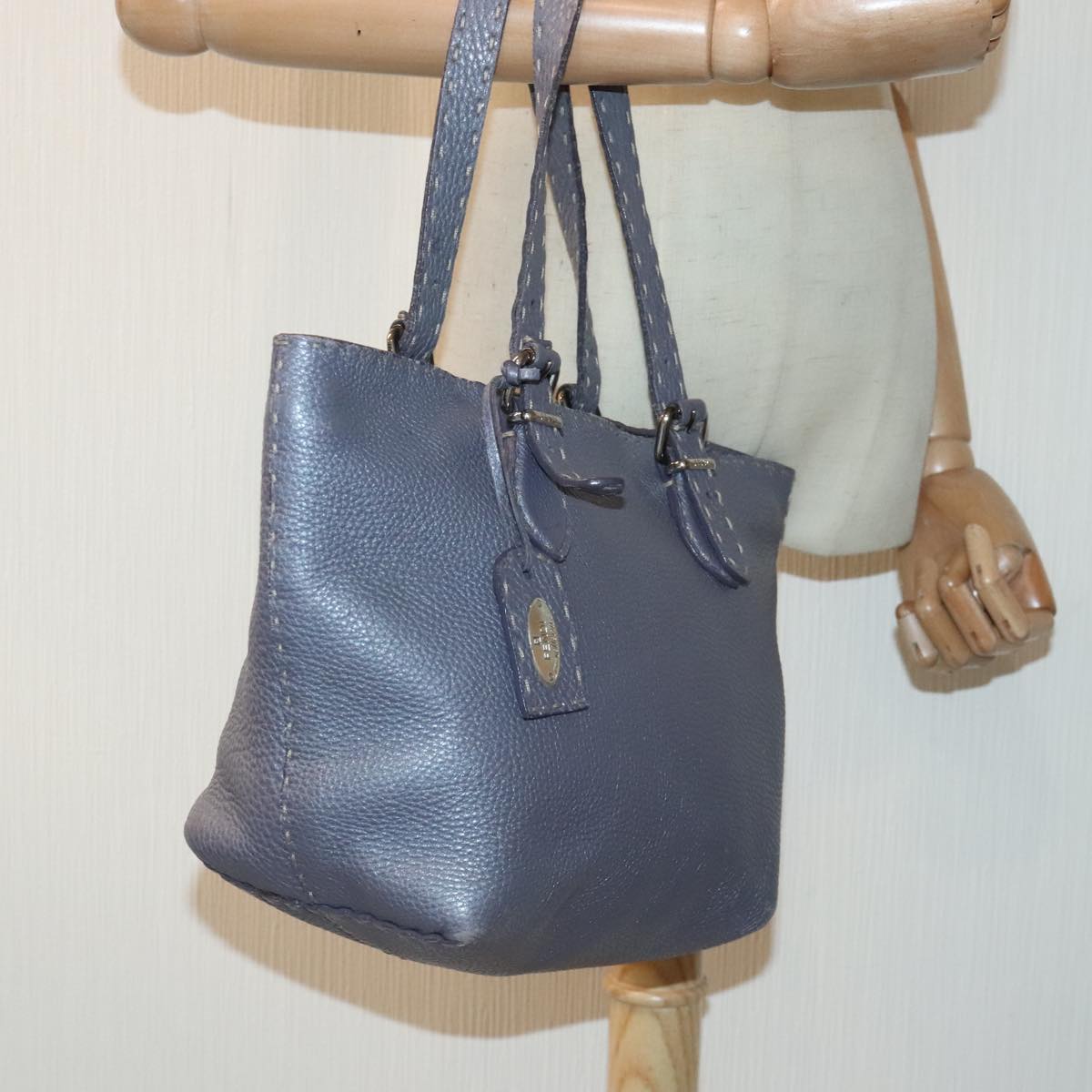 FENDI Celeria Tote Bag Leather Purpleam6831