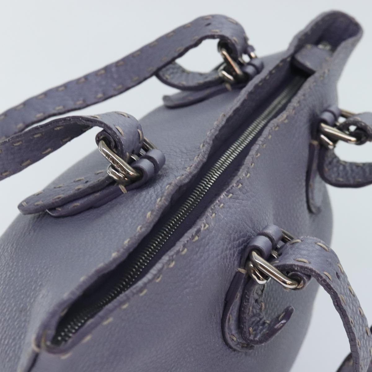 FENDI Celeria Tote Bag Leather Purpleam6831