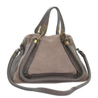 Chloe Paraty Tote Bag Leather Suede 2way Gray am6848