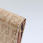 FENDI Zucchino Canvas Wallet Beige Goldam6889