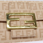 FENDI Zucchino Canvas Wallet Beige Goldam6889