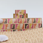 FENDI Zucchino Canvas Wallet Beige Goldam6889