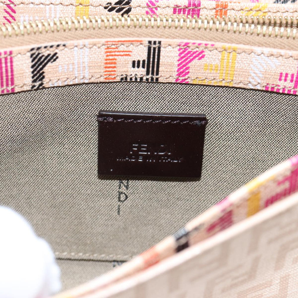 FENDI Zucchino Canvas Wallet Beige Goldam6889