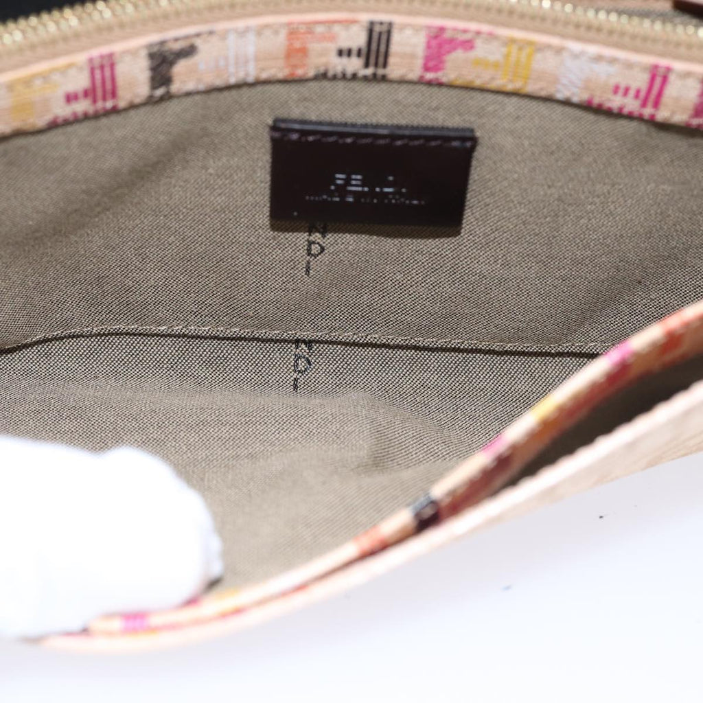 FENDI Zucchino Canvas Wallet Beige Goldam6889
