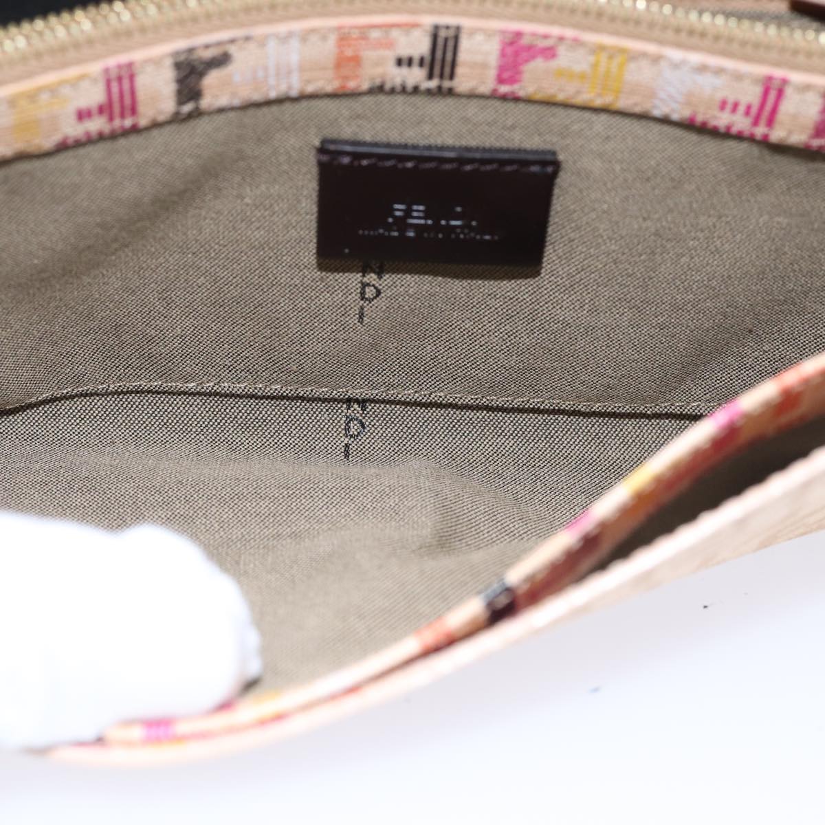 FENDI Zucchino Canvas Wallet Beige Goldam6889