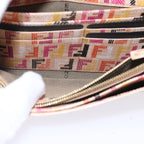 FENDI Zucchino Canvas Wallet Beige Goldam6889