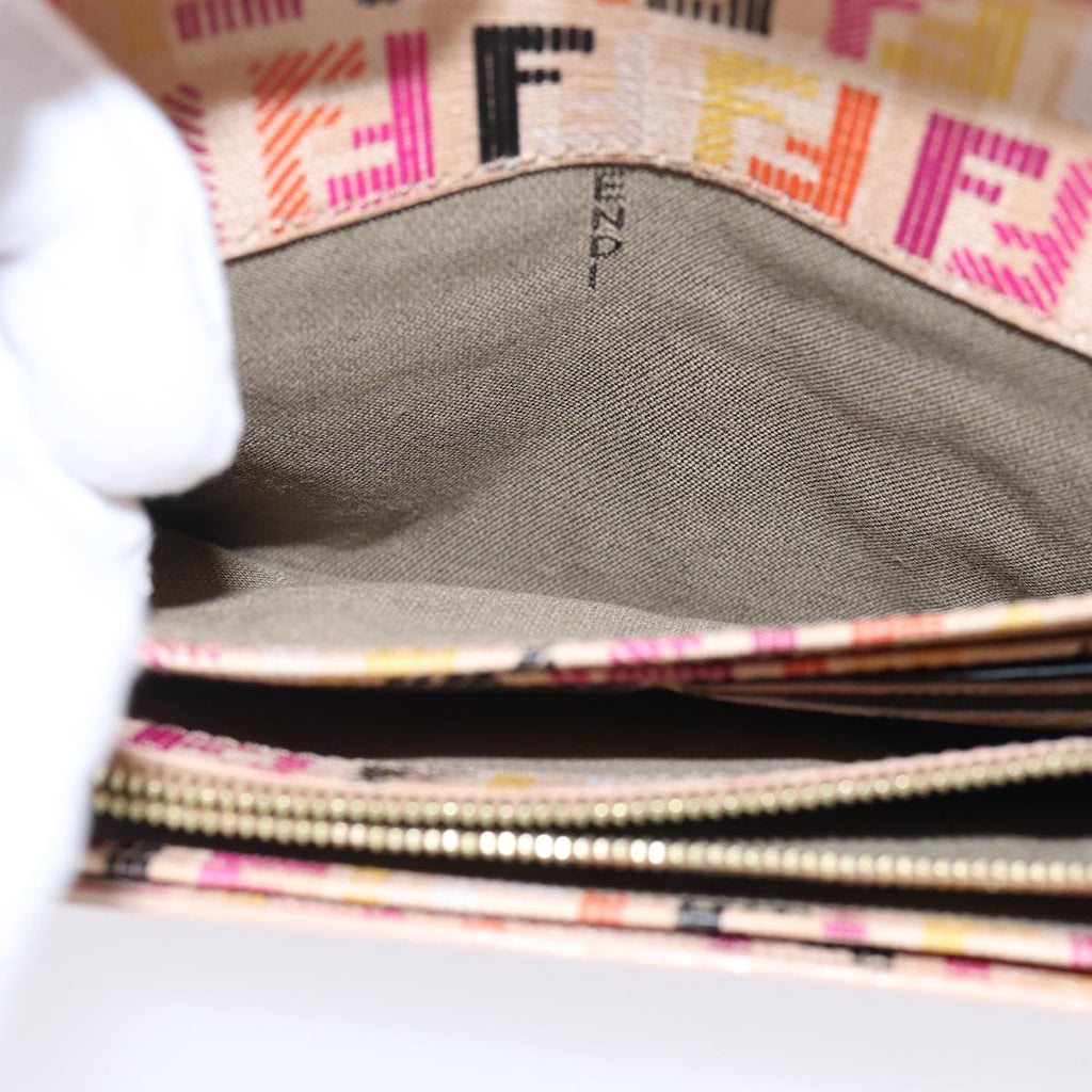 FENDI Zucchino Canvas Wallet Beige Goldam6889