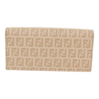 FENDI Zucchino Canvas Wallet Beige Goldam6889