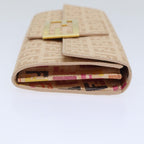 FENDI Zucchino Canvas Wallet Beige Goldam6889