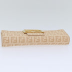 FENDI Zucchino Canvas Wallet Beige Goldam6889